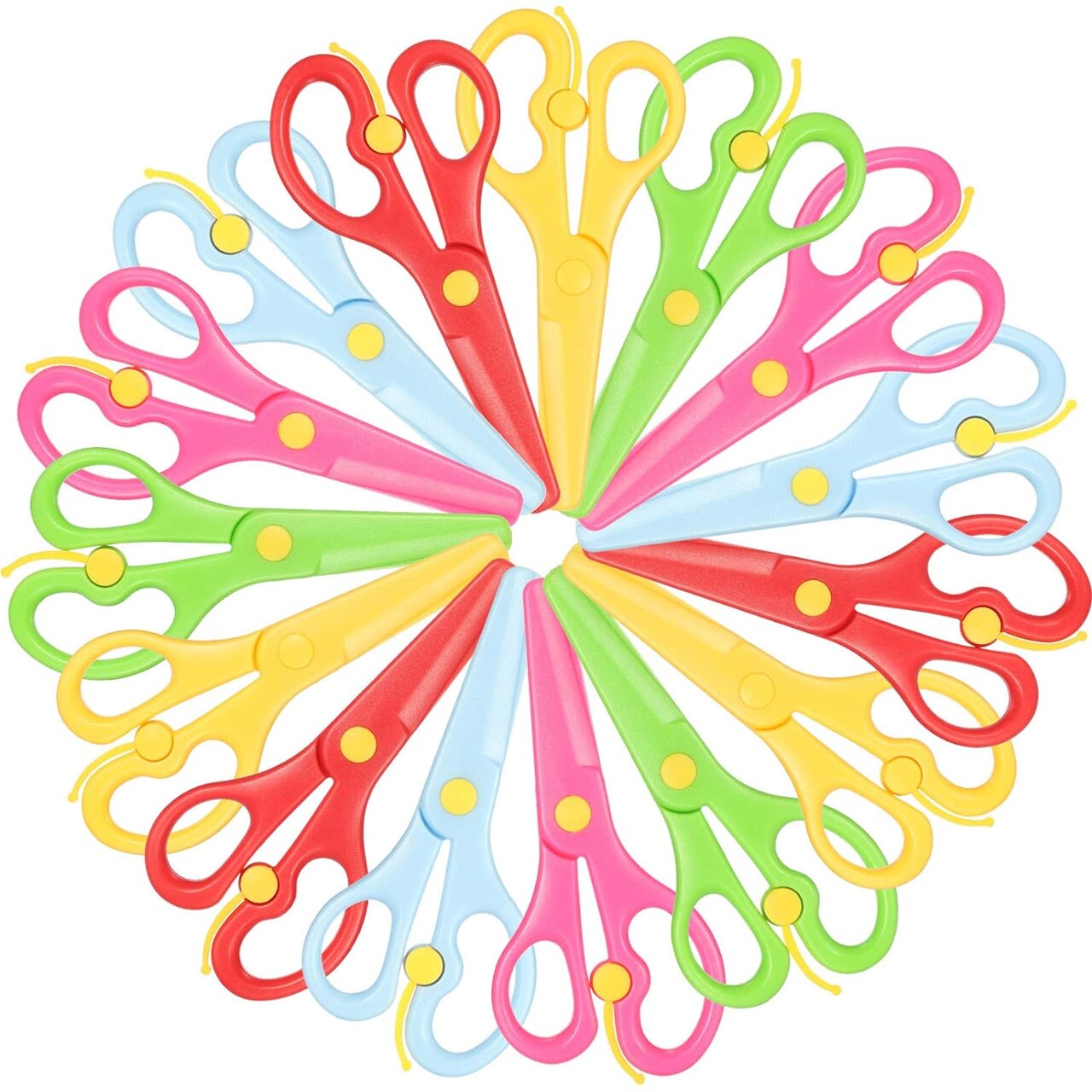 15 Pieces Preschool Training Scissors Plastic Scissors Anti-Pinch Safety Scissors for Children Art Craft Supplies(Solid Color)